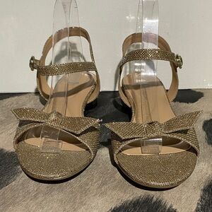 Easy Spirit Gold Women's Sandals with Bow Accent